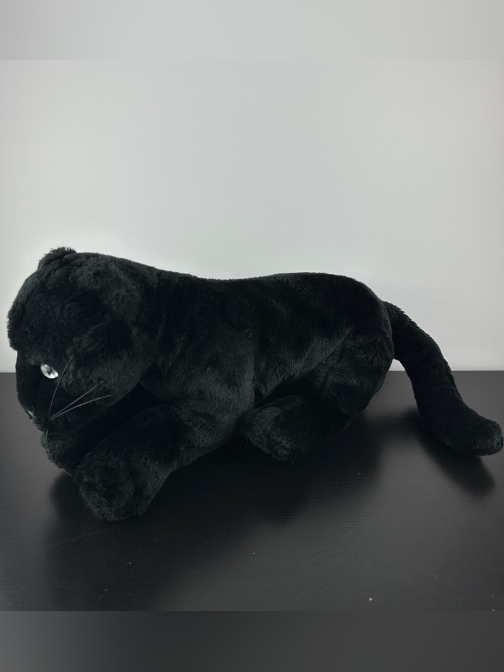Rainforest Cafe Black Panther Jaguar 14" Green Eyes Plush Stuffed Animal